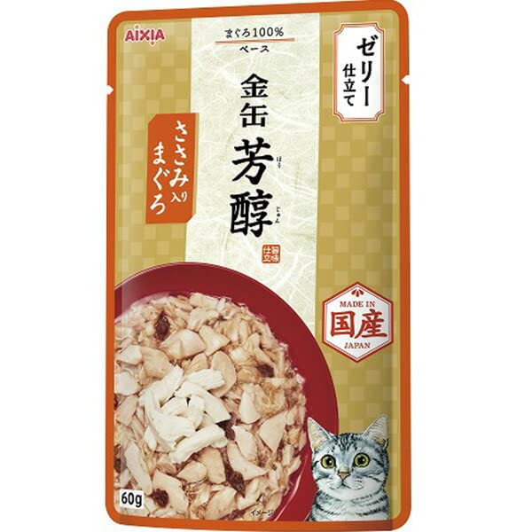 金缶芳醇 ささみ入りまぐろ 60g✖️100袋 Amazon | 金缶 芳醇 ささみ入りまぐろ ゼリー仕立て 60g×12コ