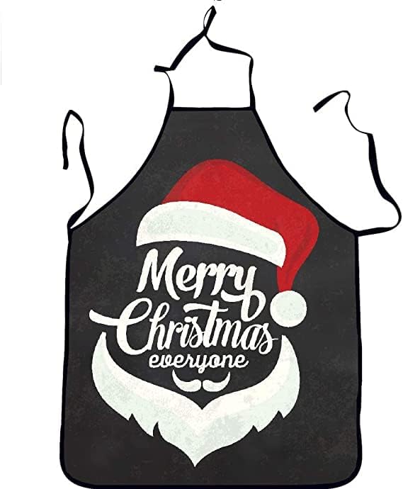 Delantales negros para hombres, mujeres, delantales de Navidad con cuello ajustable, lazos de cintura larga, para cocinar, parrilla, barbacoa, chef,