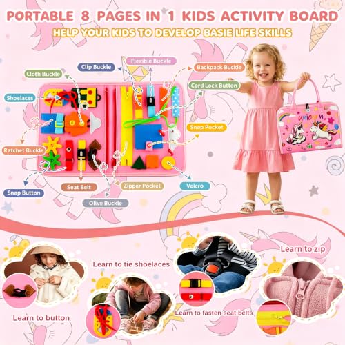 Image of Busy Board Montessori Toys for Children,Felt Sensory Activity Board Sorting Toy for Kids
