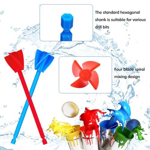 16 Pcs Resin Mixer Paddles,Reusable Plastic Paint Mixer Drill Attachment,Helix Resin Drill Mixer Paint Stirrer for Drill,Epoxy Resin Mixer Drill Paddle for Mixing Epoxy Resin Paint Silicone Molds