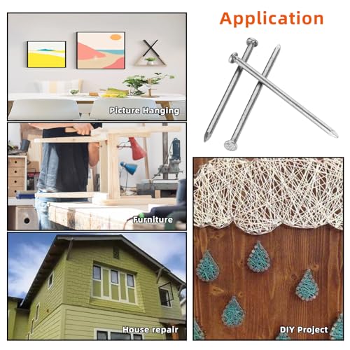 4.0 x 100mm (4" Length) Flat Nails for Picture Wall Hanging, Wood Nails, Common Nails Hanging Nails, 50 PCS - Image 5