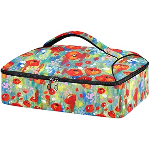 Colorful Summer Green Onions Wild Insulated Casserole Carriers for Hot Cold Food Portable Casserole Dish Carrier Bag Lasagna Lugger Tote for Travel Picnic Camping Party Cover