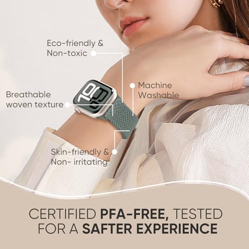Image of Braided Stretchy Band Compatible with Apple Watch 40mm 41mm 42mm 38mm 44mm 45mm 46mm 49mm Women Men, Breathable Adjustable Nylon Sport Solo Loop Strap for iWatch Series 11 10 9 8 7 6 5 4 3 SE /Ultra 2