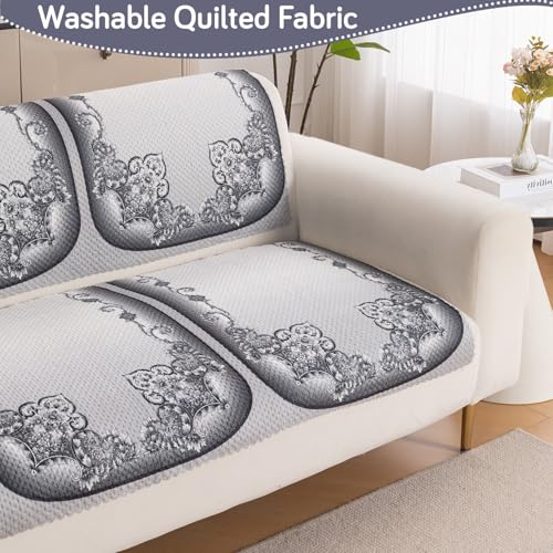 Image of HOKIPO HeavenHue Sofa Cover 3 Seater for Seat & Back, Twilight Lace