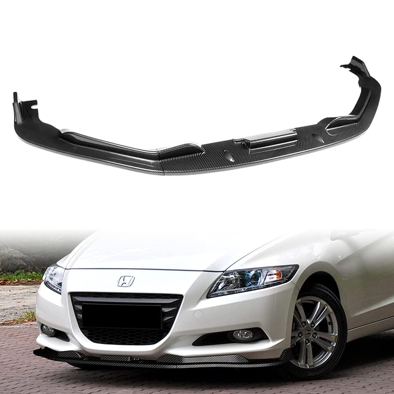 DriftX Performance, 3PCS Front Bumper Lip Kit fit for compatible with 2011-2012 Honda CR-Z, JP-Style Splitter Trim Protection Spoiler, Air-Dam-Chin-Diffuser (Carbon Fiber Look Style)