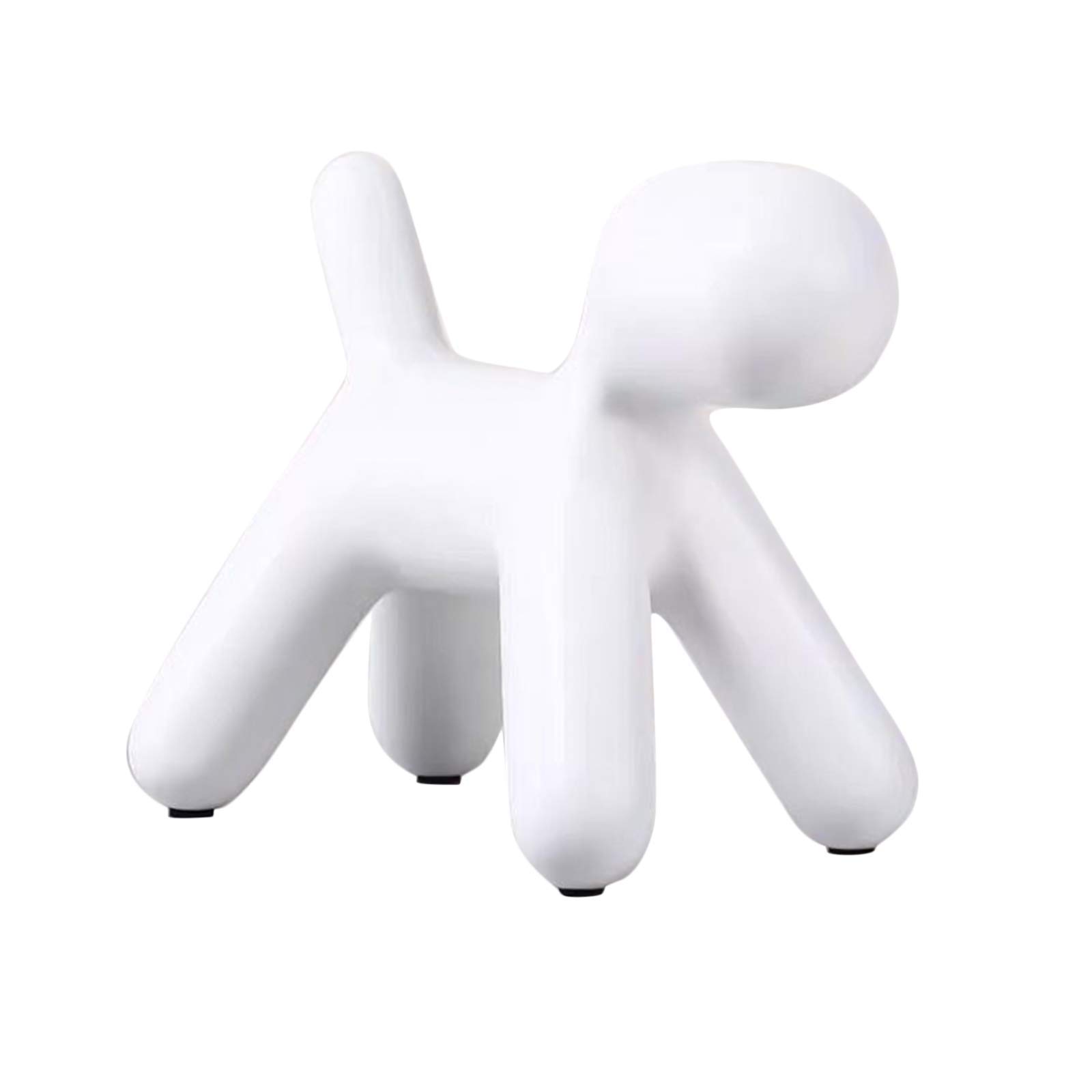 Tubayia Escultura de globo de perro salvaje, figura decorativa, decoración para dormitorio, color blanco