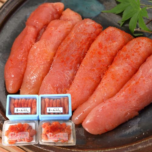 博多まるきた水産 無着色辛子明太子1.1kg [無着色明太子詰め合わせ(あごおとし一本物300g×2+並切250g×2)] | ご飯のお供 福岡 お土産 九州 ごはんのお供 ご当地グルメ 福岡土産 取り寄せ 福岡県 食品 明太