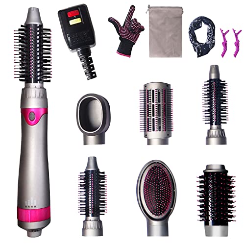 6 in 1 Hair Dryer Brush, Blow Dryer Brush Styler,Salon Negative Ionic Electric Hot Air Brush, Hair Straightener&Curly Hair Comb, Detachable Brush Hair Dryers for Women, Girlfriend Gifts