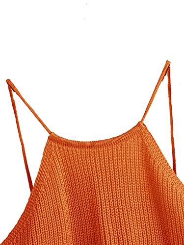 SweatyRocks Women's Sleeveless Space Dye Knit Camisole Criss Cross Backless Crop Top4