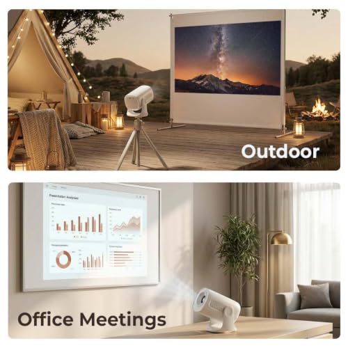 Image of OTEK Joy Plus Smart Projector | Portable Mini Projector for Home Use | 4K Ultra HD Support | WiFi & Bluetooth | Smart Home Theatre Projector | Compact Projector for Room, Office & IPL