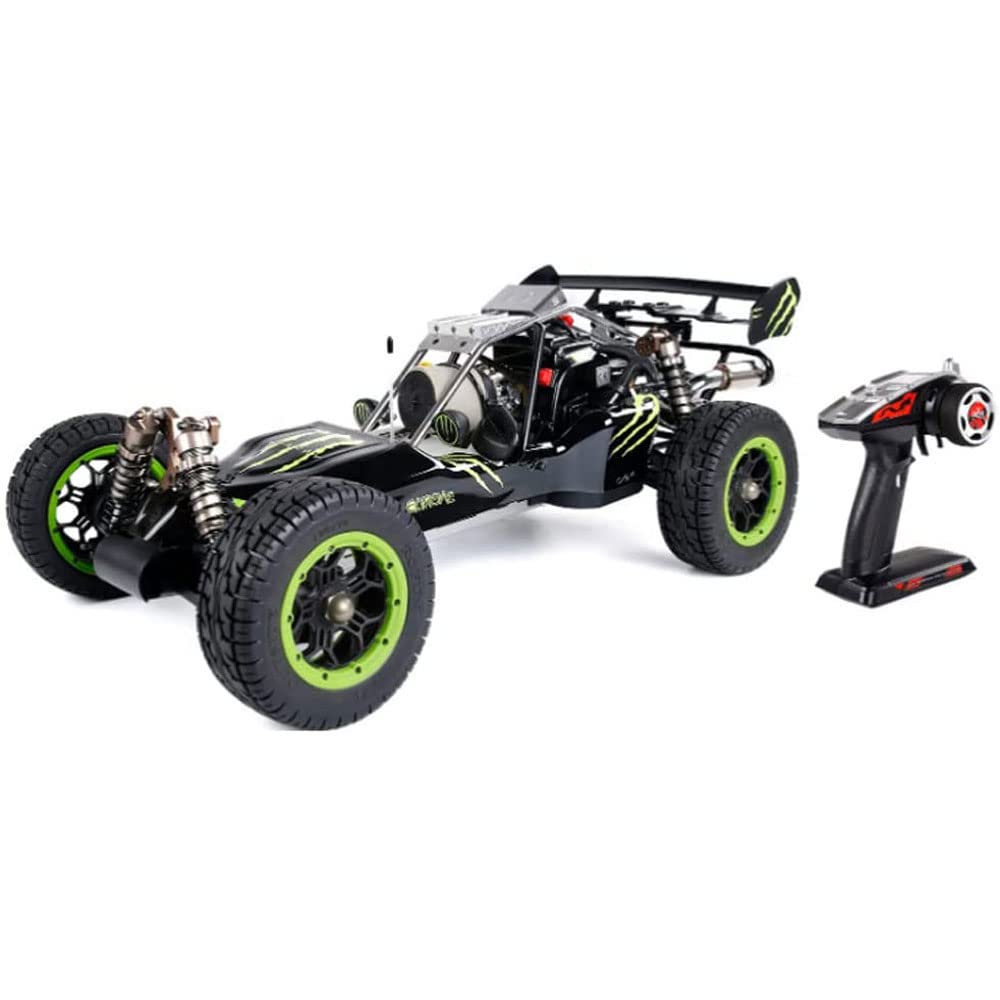 Msuiiixcccc 1:5 Scale High Speed 70km/h 4WD 45CC Gasoline-Powered Off-Road RC Car Remote Control Truck Radio Controlled Off-Road Racing Car Monster Truck RTR (Green)