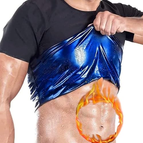 Image of Sauna Shirt for Men Workout: Neoprene Short Sleeve Sweat Shirt for Weight Loss - Mens Gym Compression Sauna Vest