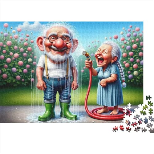 Puzzle de 1000 piezas de ancianos en jardín: el regalo ideal y relajante para adultos en casa