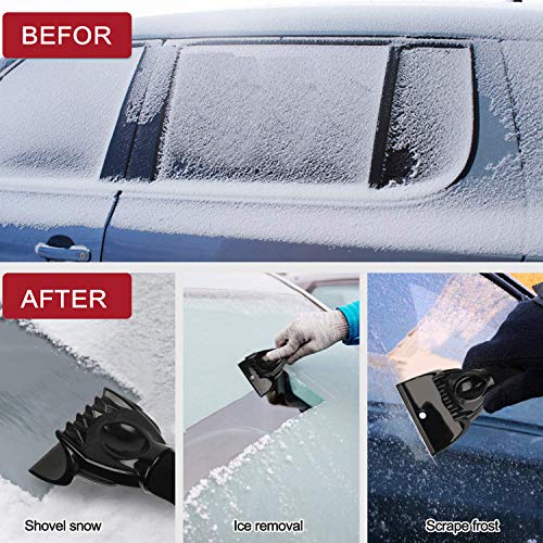 Raniaco Today Sale! Ice Scraper Mitt for Car Windshield,NO Cold Warm Snow Scraper with Glove,22\"/56CM Long Extendable Handle for Truck SUV
