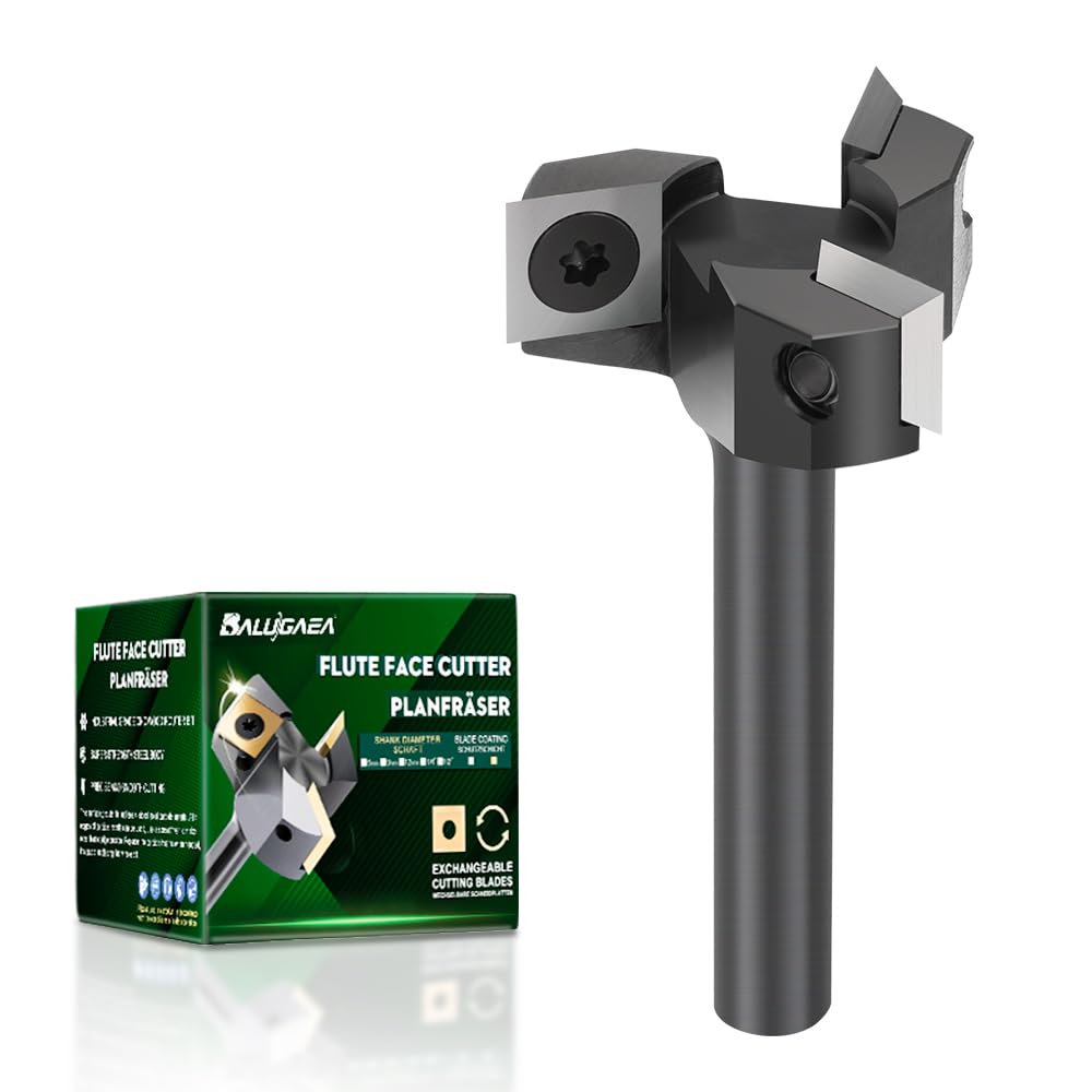 Fresa para fresadoras con vástago de 8 mm, diámetro de corte de 35 mm, equipado con 3 cuchillas de metal duro intercambiables de 10,5 x 10,5 mm, fresas para fresado planeado, ranurado y