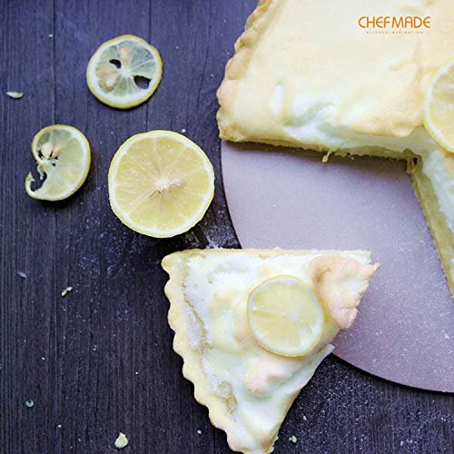 CHEFMADE 9.5-Inch Rotondo Torta Pan con Rimovibile Fondo Allentato, Non-stick In Acciaio Al Carbonio Quiche Pan per il Forno e Immediato Pentola di Cottura (Champagne Oro) - immagine 4