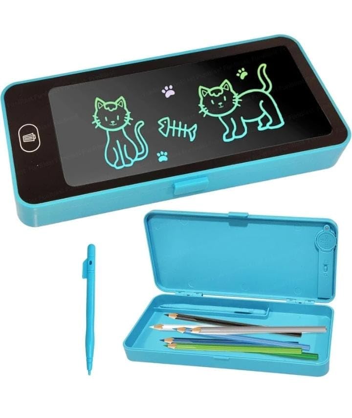 2 in 1 lcd drawing tablet and pencil box for kids students school writing drawing learning and creative activities