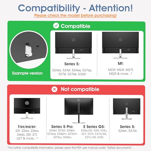 3IDEE VESA マウントアダプター HPモニター用 (524sa、524sf、524sw、527sa、527sf、527sw、532sf、M22f、M24f、M27f、M32f) - 75x75 VESAマウントアダプター、HPモニターマウントアダプター(2個パック)