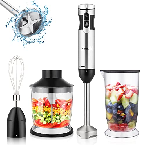 YISSVIC Hand Blender Mixer 1000W Immersion Blender Handheld Stick Mixer, Beaker, Chopper, Egg Whisk...