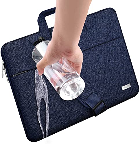 Image of Hseok Laptop Shoulder Bag 13 13.3 14 Inch Case Compatible with MacBook Pro /Neo 14 inch M5 /M4 /M3 /M2 /M1,Mac Air /pro /Neo 13 inch and Most 13 13.3 14 Notebooks,Spill-Resistant Briefcase,Dark Blue