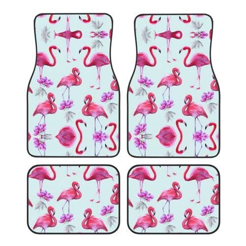 Tapis de voiture flamants roses antidérapants et faciles à laver
