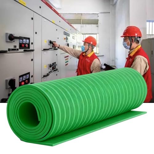 Tapis de sol antidérapant haute tension vert en caoutchouc premium pour tableau 6 kV