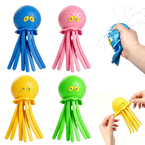 Set mit 4 Oktopus Wasserbomben,Sprinkler Spiele,Sommer Partytütenfüller