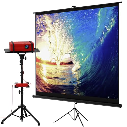 Pantalla de proyector con soporte y trípode universal 120"