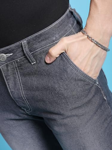 Image of The Indian Garage Co Men Slim Fit Solid Mid-Rise Jeans