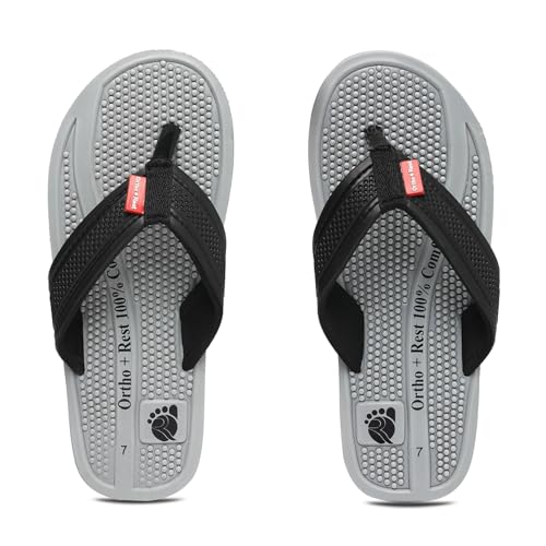 Image of Ortho + Rest Doctor Orthopedic Slippers for Men | Anti-Skid Flip Flops with Acupressure Massage Footbed | Extra Soft and Comfortable Doctor-Recommended Chappal for Pain Relief