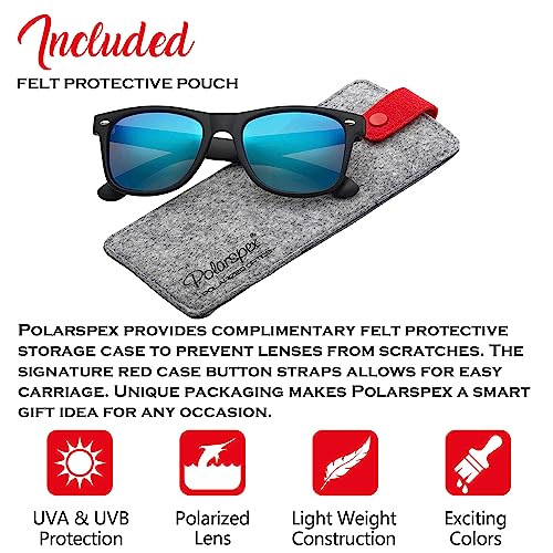 Image of PolarSpex Polarized Sunglasses for Men and Women | UV Protection, Durable Lightweight Frame, Retro Style, Felt Carrying Case, Clear Vision for Driving, Fishing & Everyday Wear.
