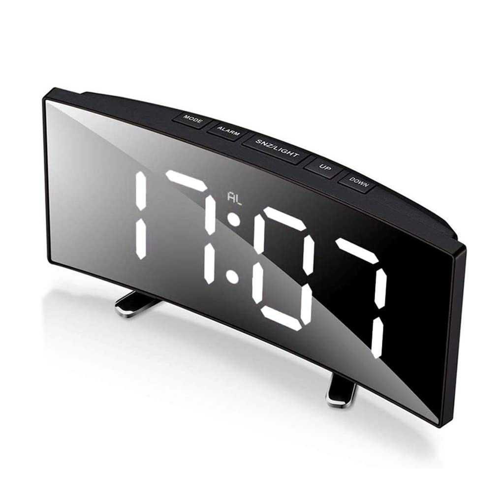 Digital Alarm Clock Charging Curved Large Screen Ectronic Digital Noisess Bedroom Bedside Tab Clock OneColor 17 7 2