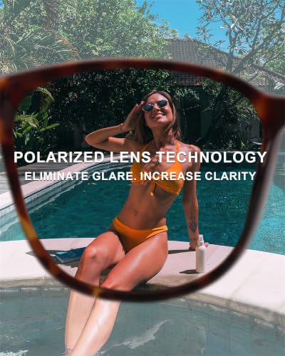 Image of FIMILU 2 Packs Sunglasses for Women Polarized UV400 Protection Lens Big Frame Fashion Glasses Trendy Stylish Shade