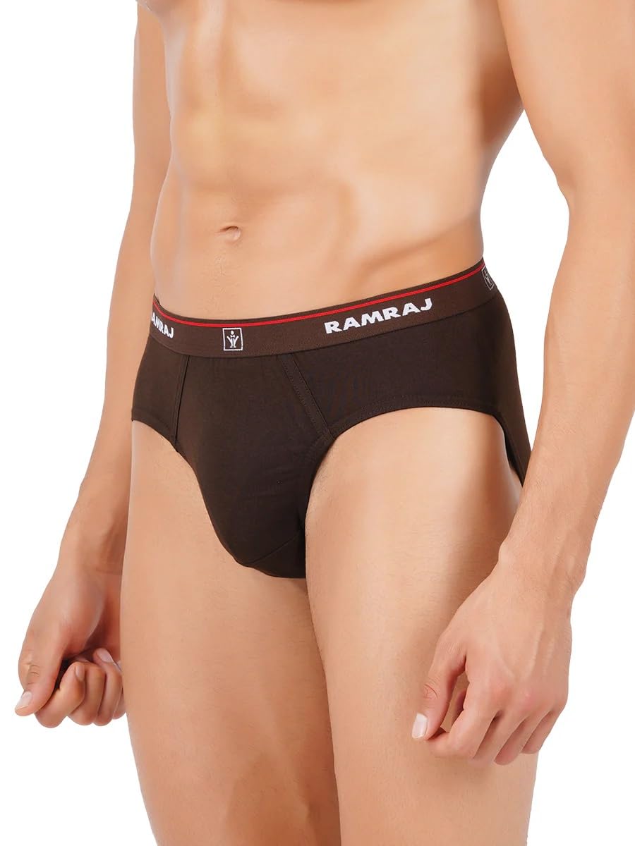 ramraj cotton RAMRAJ® Men's Cotton Brief (Pack of 3) # Multicolour # Outer Elastic # Suriya # Colour May Vary # Fine Quality #-picture-28