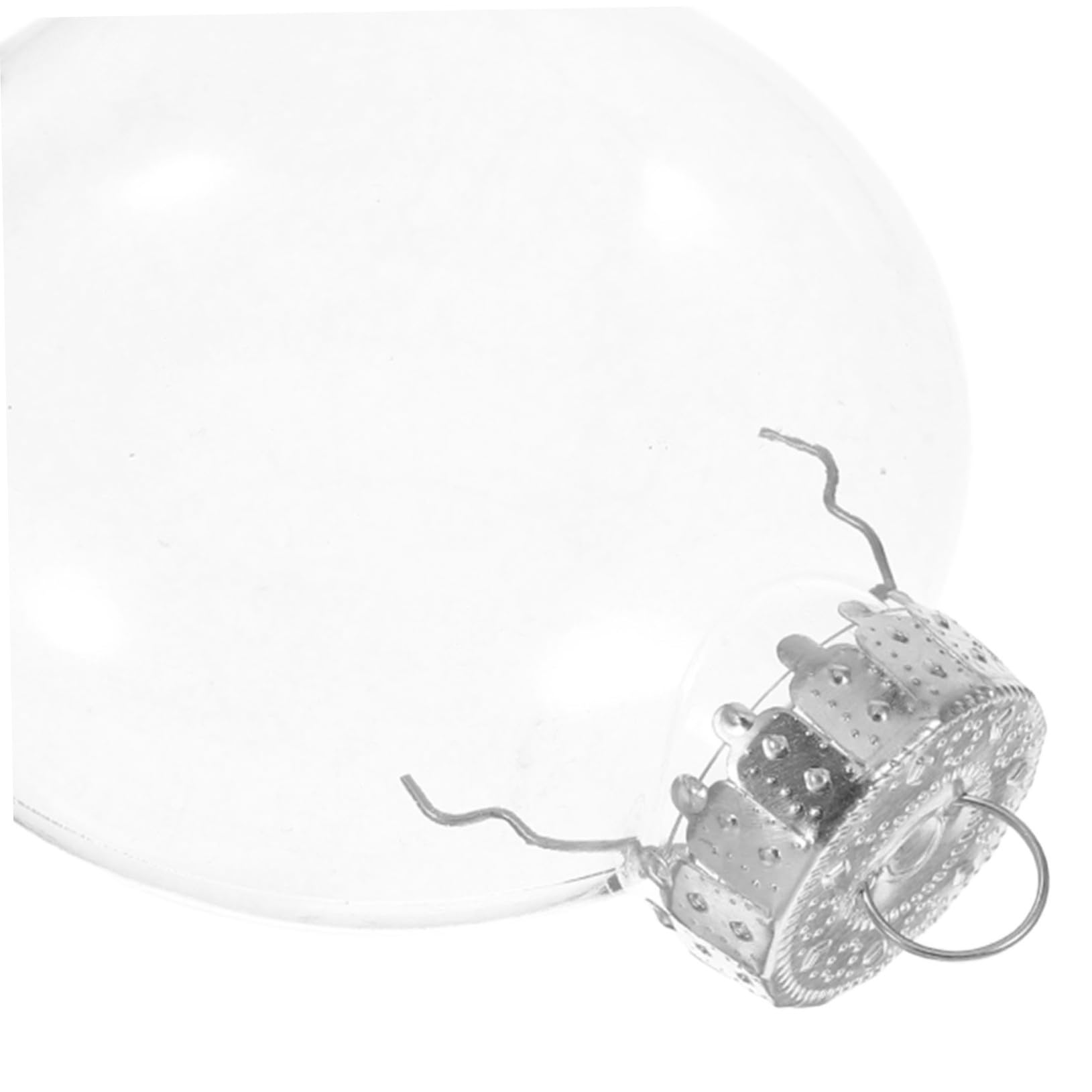 Adornos Colgantes Navideños 80mm Transparentes De Plástico, Bolas Planas Hollow DIY, Decoraciones para Árbol De Navidad, 20 Piezas para Manualidades y Fiestas