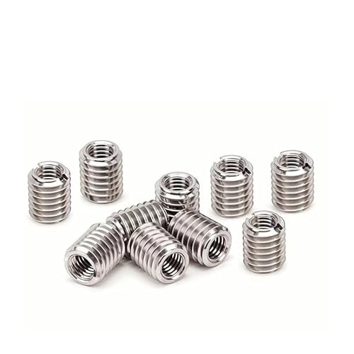 M5-M8X15X5pcs 304 Stainless Steel Slotted Inside Outside Self tapping Thread Screw Wire Insert Sleeve Conversion Nut WVLYGHWPTO