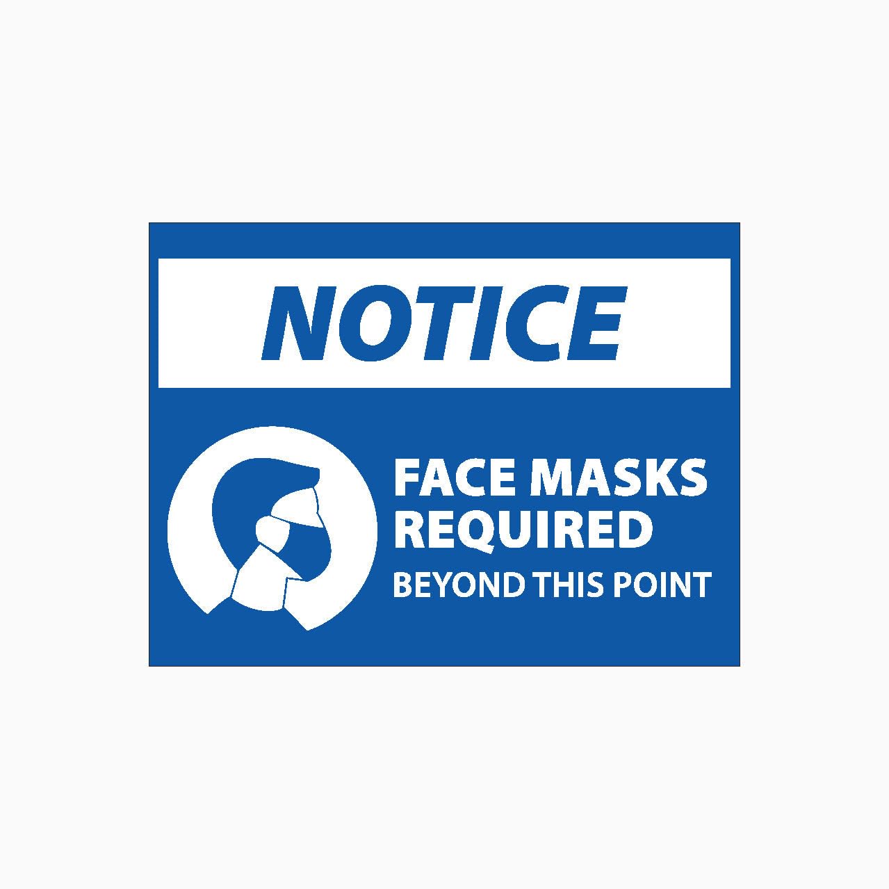 NOTICE FACE MASKS REQUIRED BEYOND THIS POINT Sign PPE Metal Tin Sign 8 x 12 inch for Industrial & Commercial Series