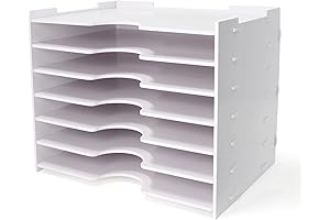 SONGWAY 7 Tier File Organizer Desk Paper Storage Organizer White 12x18