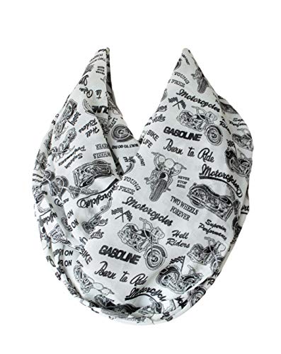 Etwoa Motorcycle Pattern Infinity Circle Scarf