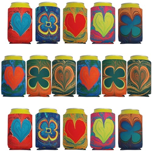 Beer Can Coolers Sleeves 12Oz Soft Insulated Reusable Can Coolers for Beer,Can in Bulk, Soda Covers for Beach, Wedding Favors Birthday Bachelor Party Decorations Summer Pool Parties,16 Pack (16)