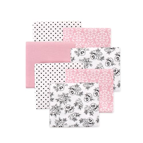 Image of Little Treasure Hudson Baby Cotton Poly Flannel Receiving Blankets Multipack, Pink Toile, 30x30 inches