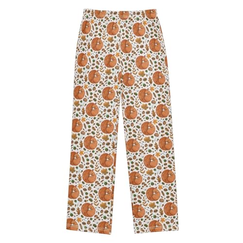 ZZXXB Sleeping Squirrel Boys Long Pants Soft Trousers Elastic Waist Kids Lounge Bottoms with Pockets S-XL