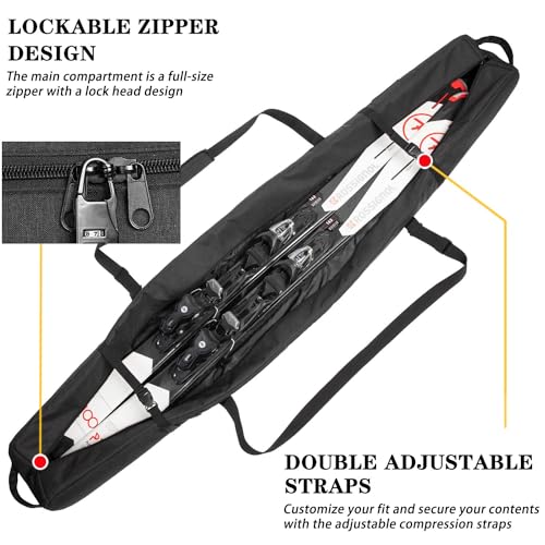 image for TYRONAL Ski Bag for Air Travel,Single Ski Carry Bag With Fully Padded 