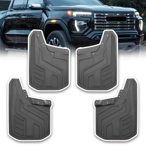 Hbzxqp Mud Flaps Compatible with 2023 2024 GMC Canyon Crew Cab (not fit AT4X) Pickup Splash Guards PP+TPE Mud Guard for Trucks 4pcs