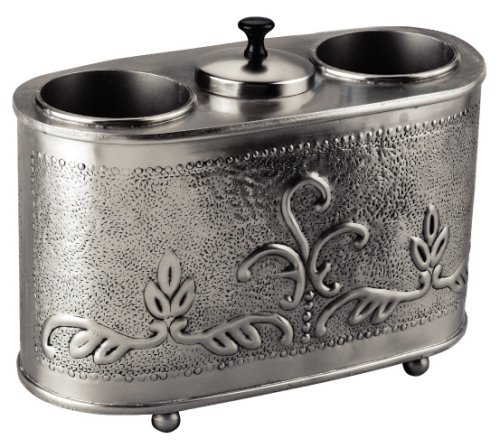 Old Dutch 12 1/2" x 6" x 9 1/4" Antique Embossed Pewter Two