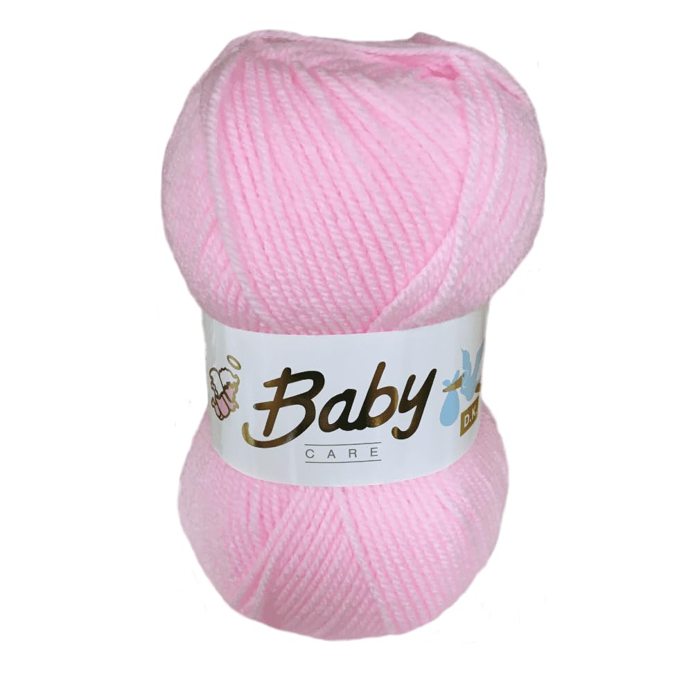 WoolCraft Baby Care DK Knitting & Crochet Yarn, Popular Range of Beautifully Soft Baby Yarn Available in a Selection of Shades, 100% Acrylic, 300 Metres, 100g Balls, Pack of 10, Baby Pink โ image 1