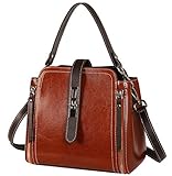 Heshe Women Leather Shoulder Bag Handbags Satchel Ladies Purses Crossbody Bag (Brown)