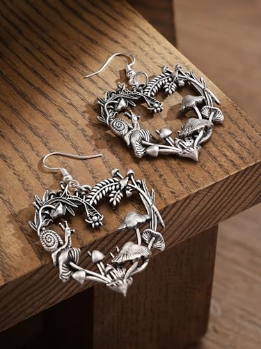 HAQUIL Vintage Nature Mushroom Dangle Drop Earrings, Mushroom Jewelry Gift for Women3