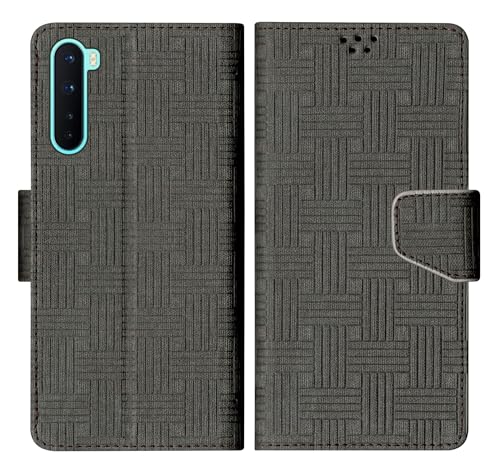 Image of SBMS Flip Cover Case for OnePlus Nord 5G Back Case Cover with Magnatic Closure | Inbuilt Stand | Card & Money Pocket (Mat Black)