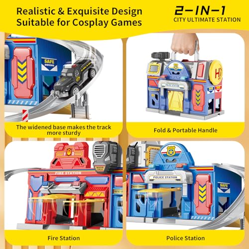 Terramus SK-757XJA Kids Toys For 3 4 5 6 Years Old Boys,29.5'' Large City Action Rescue Vehicle Toddler Playset thumb #3